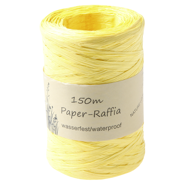 Papier Raffia 7mm/150m gelb