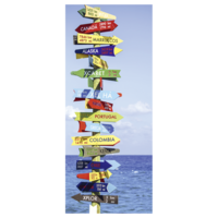 "Fabric banner ""Signpost by the sea"" 75 x 180 cm"