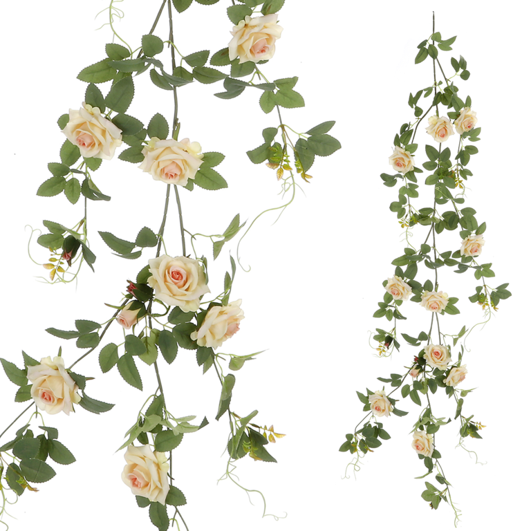 "Artificial rose vine 125 cm apricot"