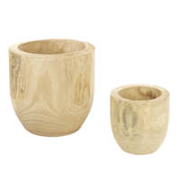 "Wooden pot set 16 - 26 cm high 2 pieces"