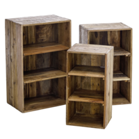 Holz Deko Regale 3 St