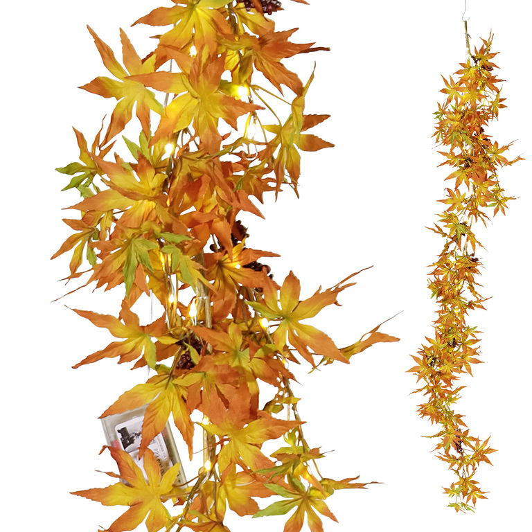 Ahorn-Girlande mit LED 140cm