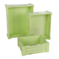 "Set of wooden boxes, green "