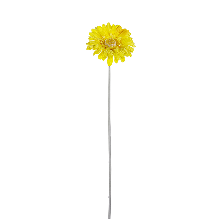 "Yellow gerbera artificial flowers 2 pieces"