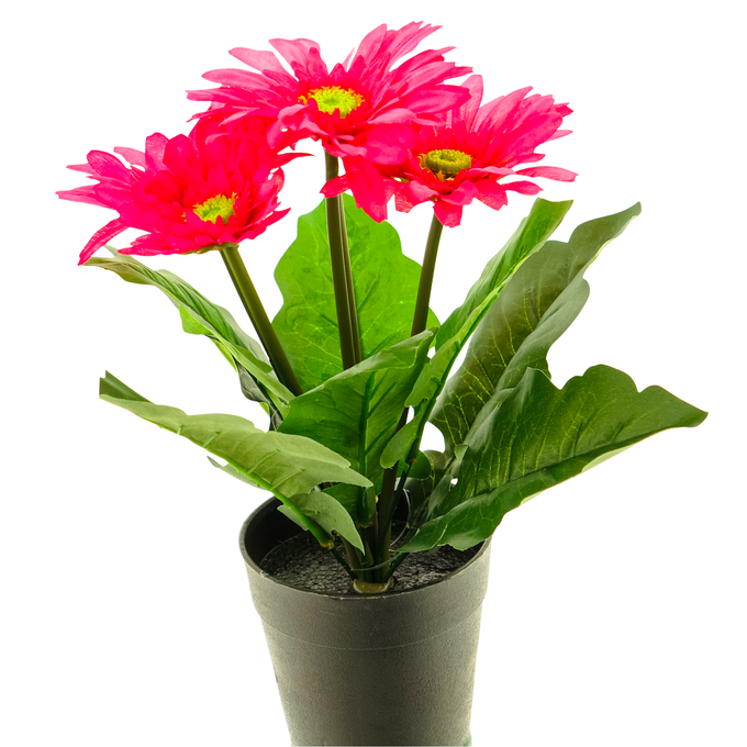 "Artificial gerbera in pot pink 20 x 30 cm"
