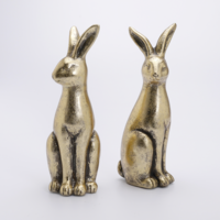 "Ceramic Easter Bunnies gold 2 pieces 8 x 9 x 23 cm"