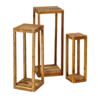 "Wooden side table set 20x20x60 / 28x28x75 / 35x35x90 cm "