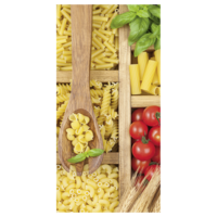 "Flame retardant fabric banner ""various Italian pasta varieties"" 100 x 200 cm"