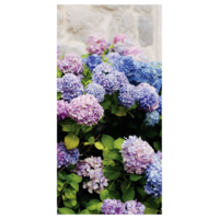 "Fabric banner ""pink, purple and blue hydrangeas"" made of flag fabric 100 x 200 cm"