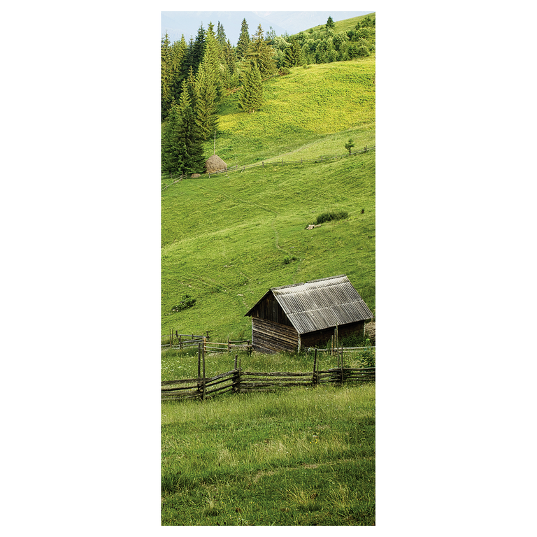 "Fabric banner green mountain pasture 75 x 180 cm"