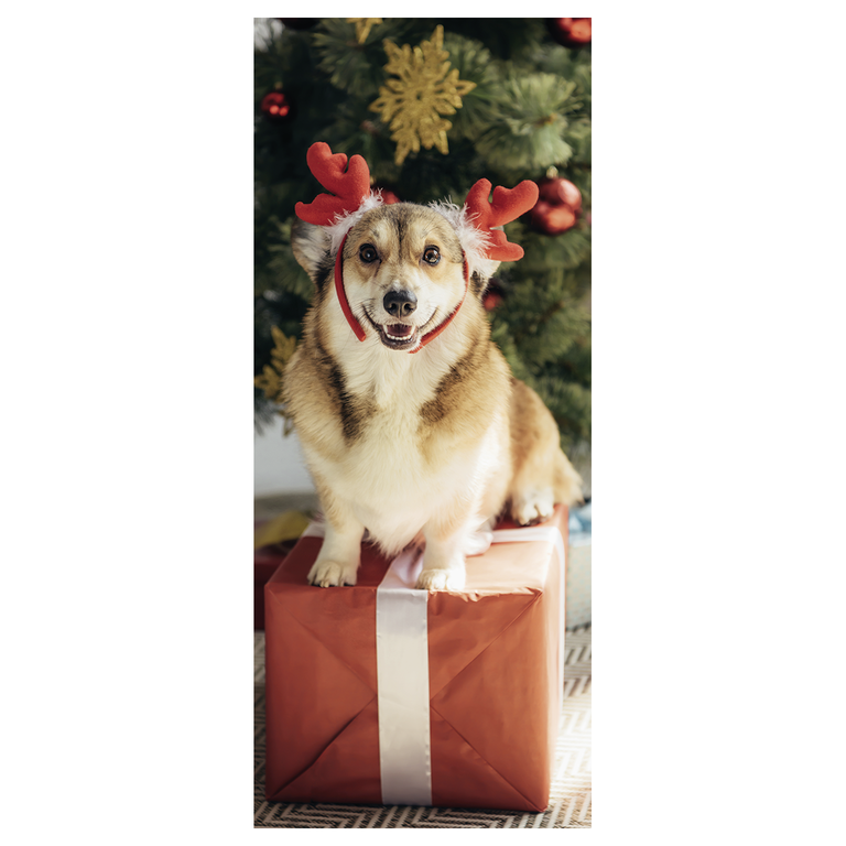 "Fabric banner ""Christmas dog Corgi"" 75 x 180 cm"