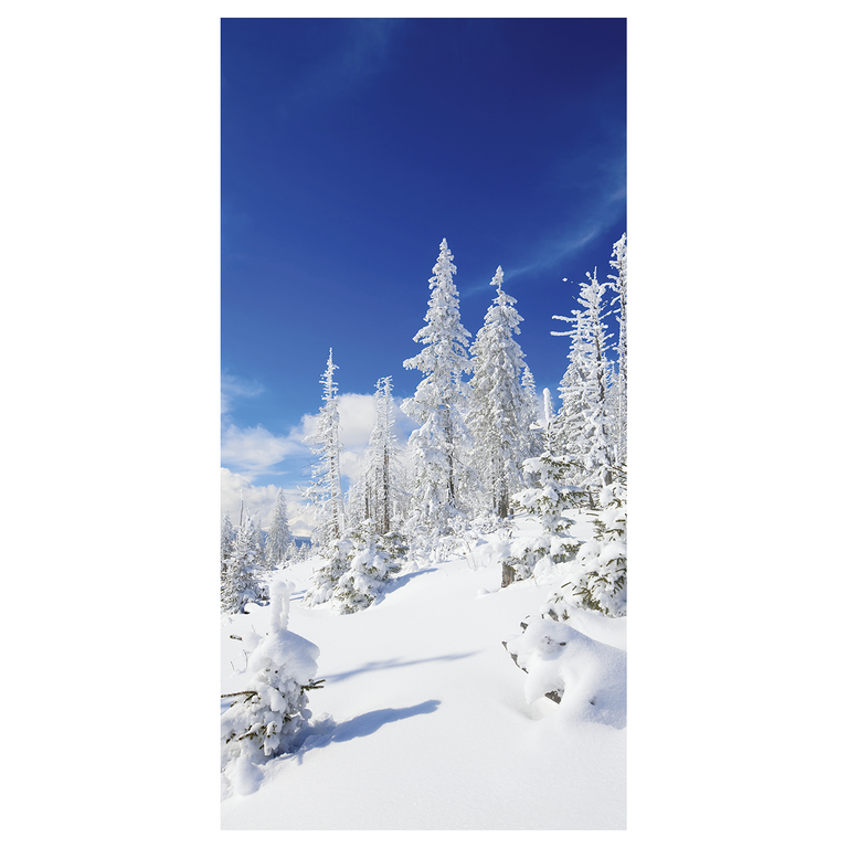 "Snowy Winter Firs"" fabric banner 100 x 200 cm"