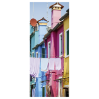 "Fabric banner ""Venice's colourful houses and fresh laundry"" 75 x 180 cm"