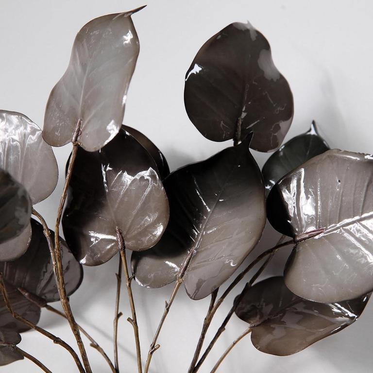 Laubzweig, grau 60cm