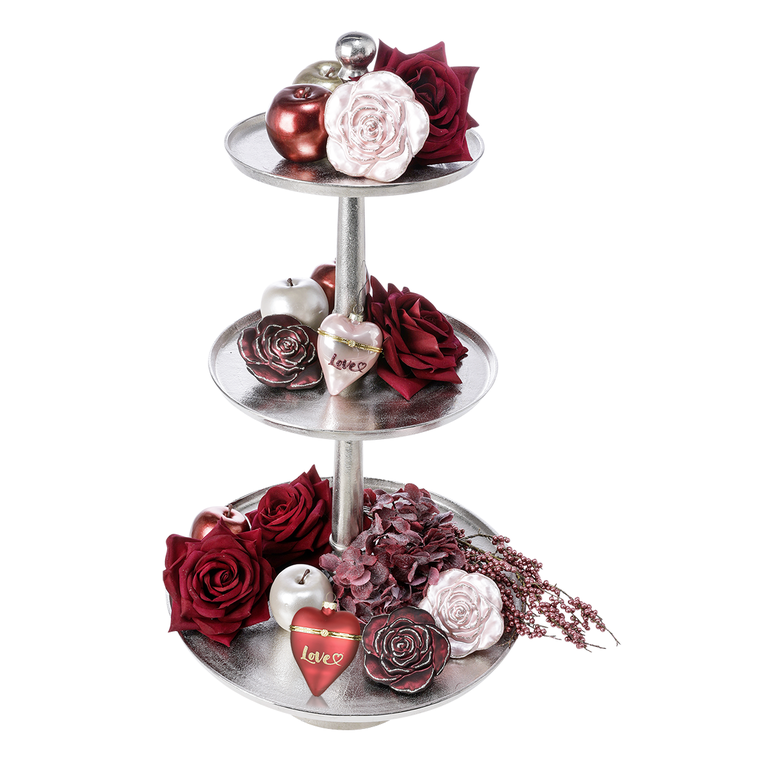 Herz-LOVE aus Glas, rose 10cmH