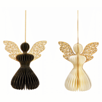 "Hanger angel, 2-fold, 14x14x8 cm, white/black"
