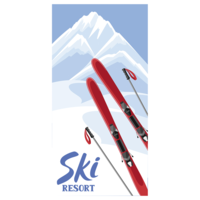 "Fabric Banner Ski Resort 100 x 200 cm"