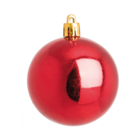 Christmas balls, red shiny,