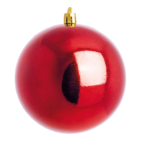 Christmas balls, red shiny,