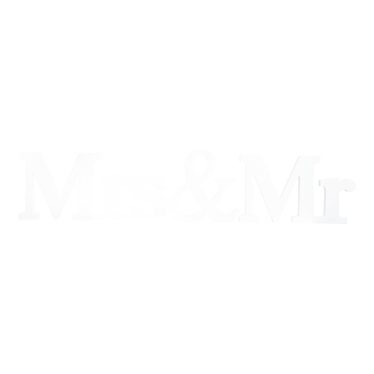 "Lettering  ""Mrs & Mr"","