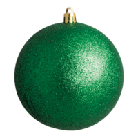 Christmas ball, green glitter,