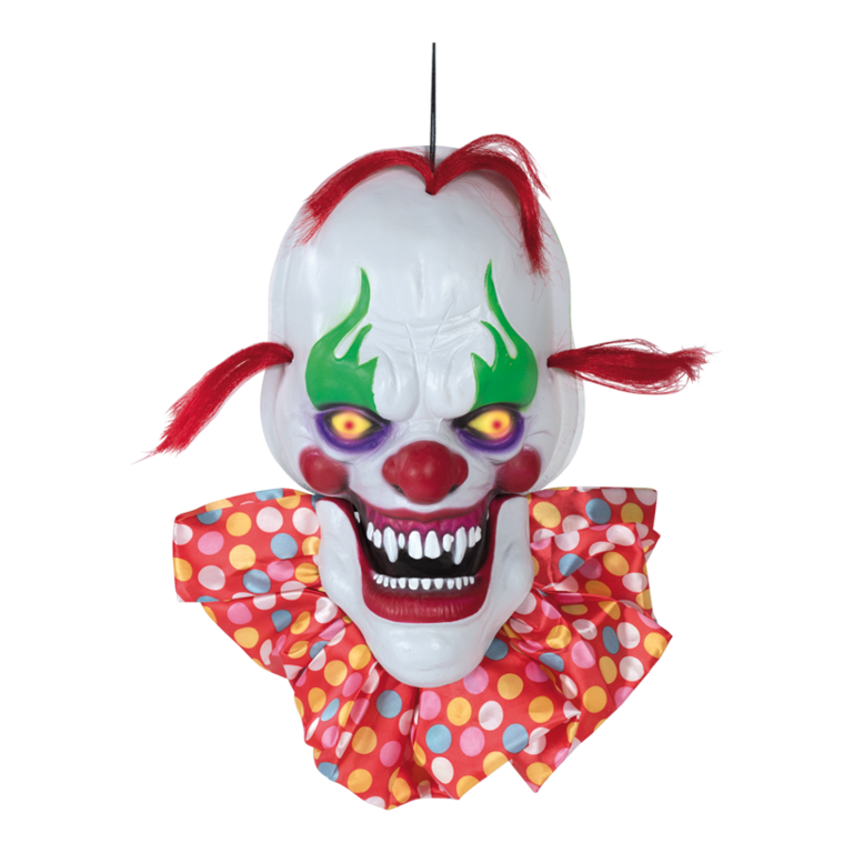 Clown head, speaking,