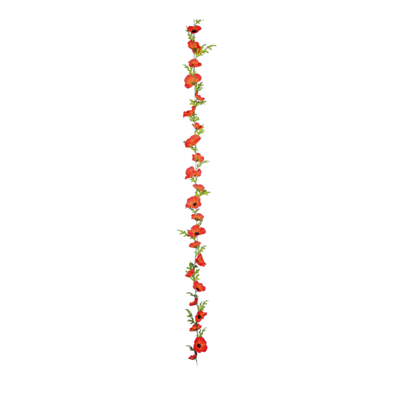 Poppy flower garland,