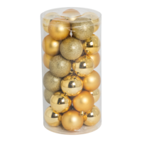 30 Christmas balls, gold,