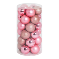 30 Christmas balls, pink,