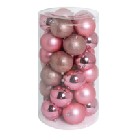30 Christmas balls, pink,