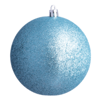 Christmas balls, light blue glitter,