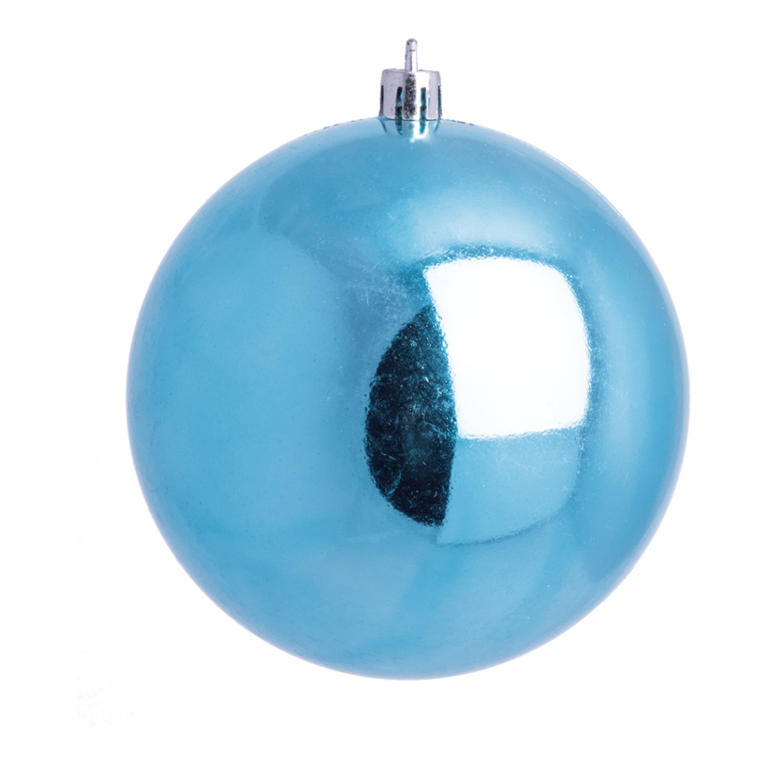 Christmas balls, light blue shiny,