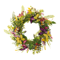 Wreath with butterflies and flowers,