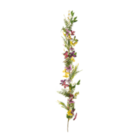 Garland with butterflies and flowers,