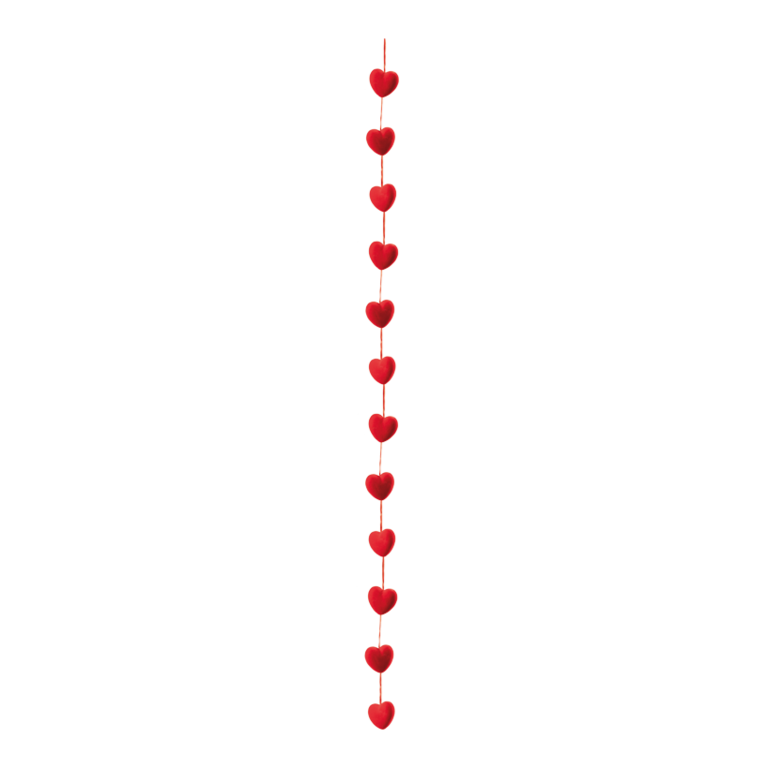 Velvet heart garland,