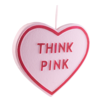"Heart with lettering ""THINK PINK"","