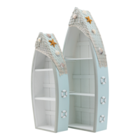 Shelves in shape of boat,
