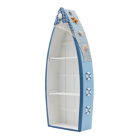 Shelves in shape of boat,