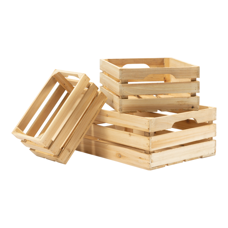 Wooden boxes in set,