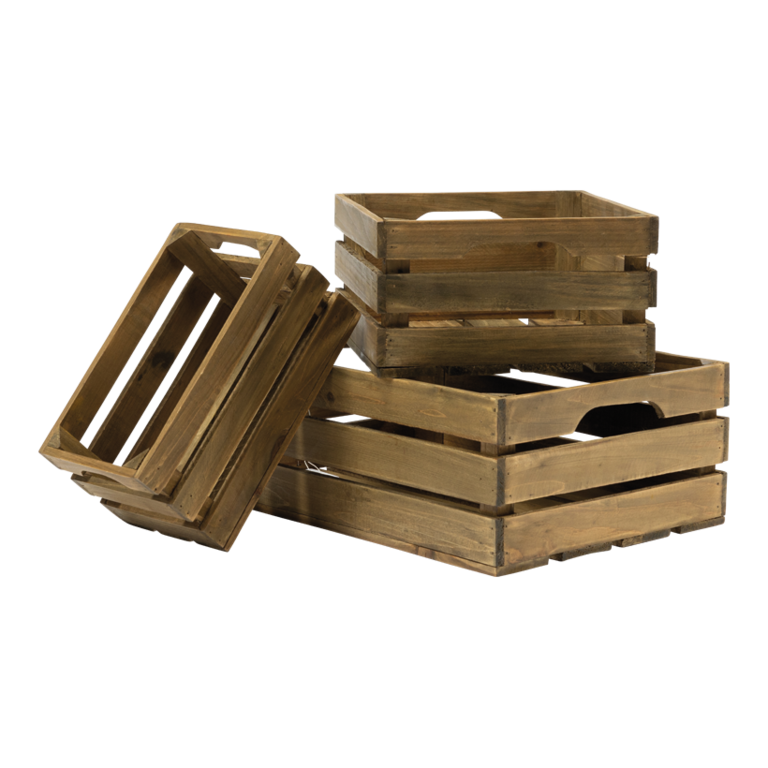 Wooden boxes in set,