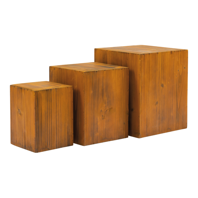Wooden pedestals in set,
