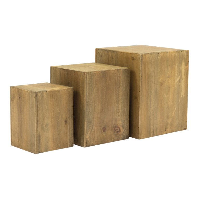 Wooden pedestals in set,