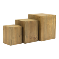Wooden pedestals in set,