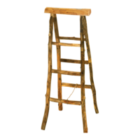 Ladder stand made of natural wood