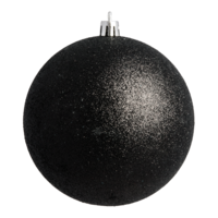 Christmas ball, black matt glitter,