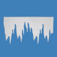 "Icicle garland made of white felt, 2 cm thick"