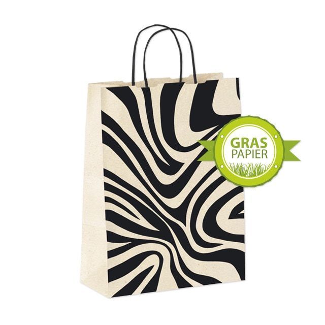 "Eco-friendly gift carrier bags zebra pattern"