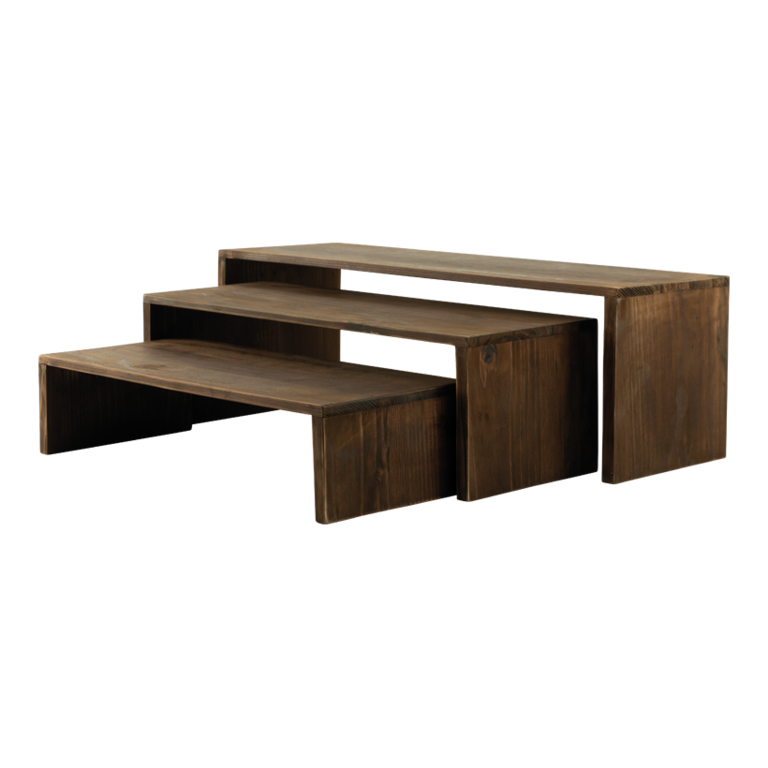 Wooden presenter in 3-sets