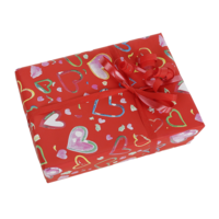 "Wrapping paper colourful hearts red 50cm x 50m"