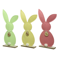 "Colourful felt Easter bunny stand, 3 pieces"